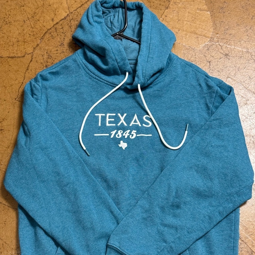 Men’s Teal Texas 1845 Hoodie Size Medium